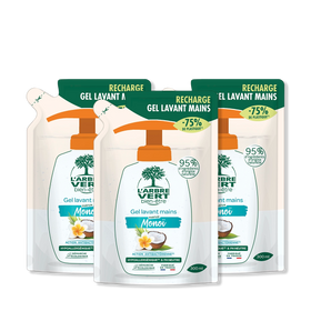 Lot de 3 recharges gel lavant mains Monoï 3 x 300 mL