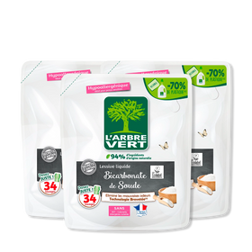 Lot de 3 recharges lessive Bicarbonate de soude 3 x 1,53L