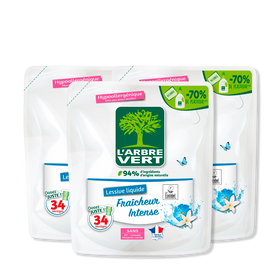 Lot de 3 recharges lessive Fraîcheur Intense 3 x 1,53L