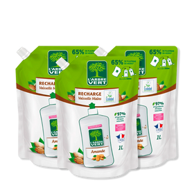 Lot de 3 recharges liquide vaisselle Parfum Amande 3 x 1L