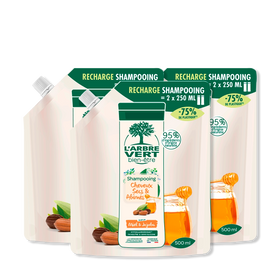 Lot de 3 recharges Cheveux Secs et Abîmés Parfum Miel & Jojoba