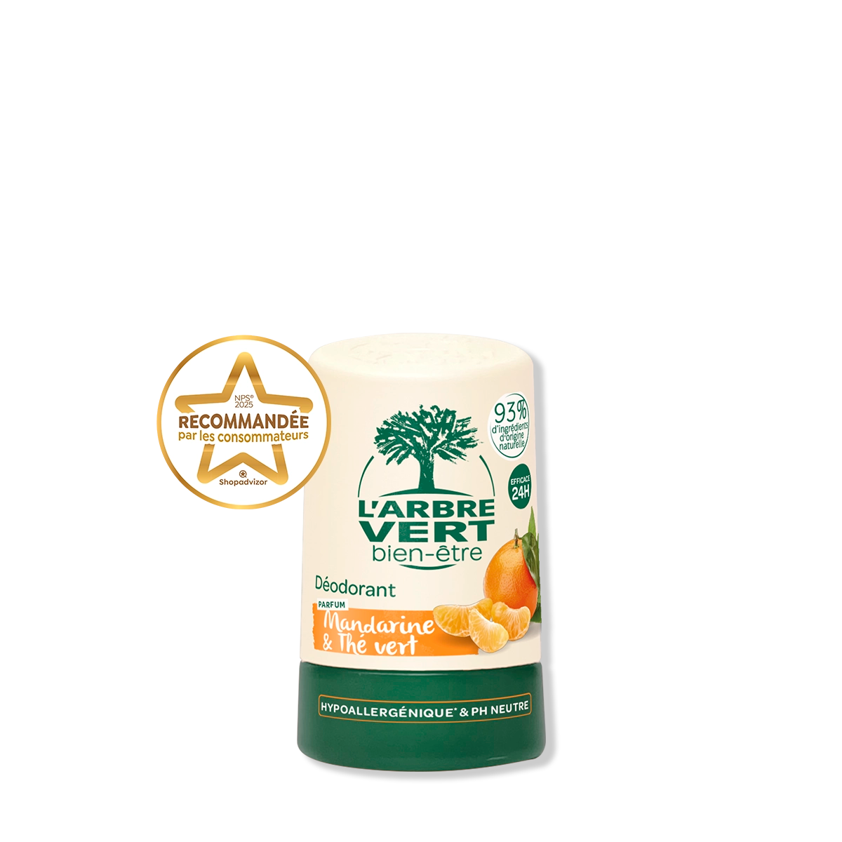 Déodorant Bille 24H Parfum Mandarine & Thé vert 50 mL