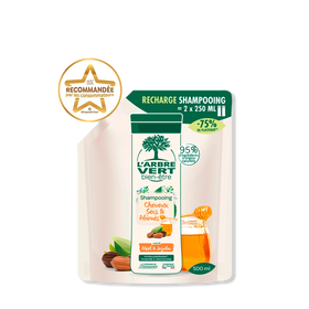 Recharge shampooing Cheveux Secs & Abimés Parfum Miel & Jojoba 500 mL