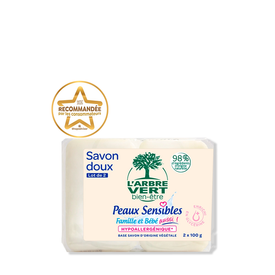 Savon doux Peaux sensibles 2 x 100 g