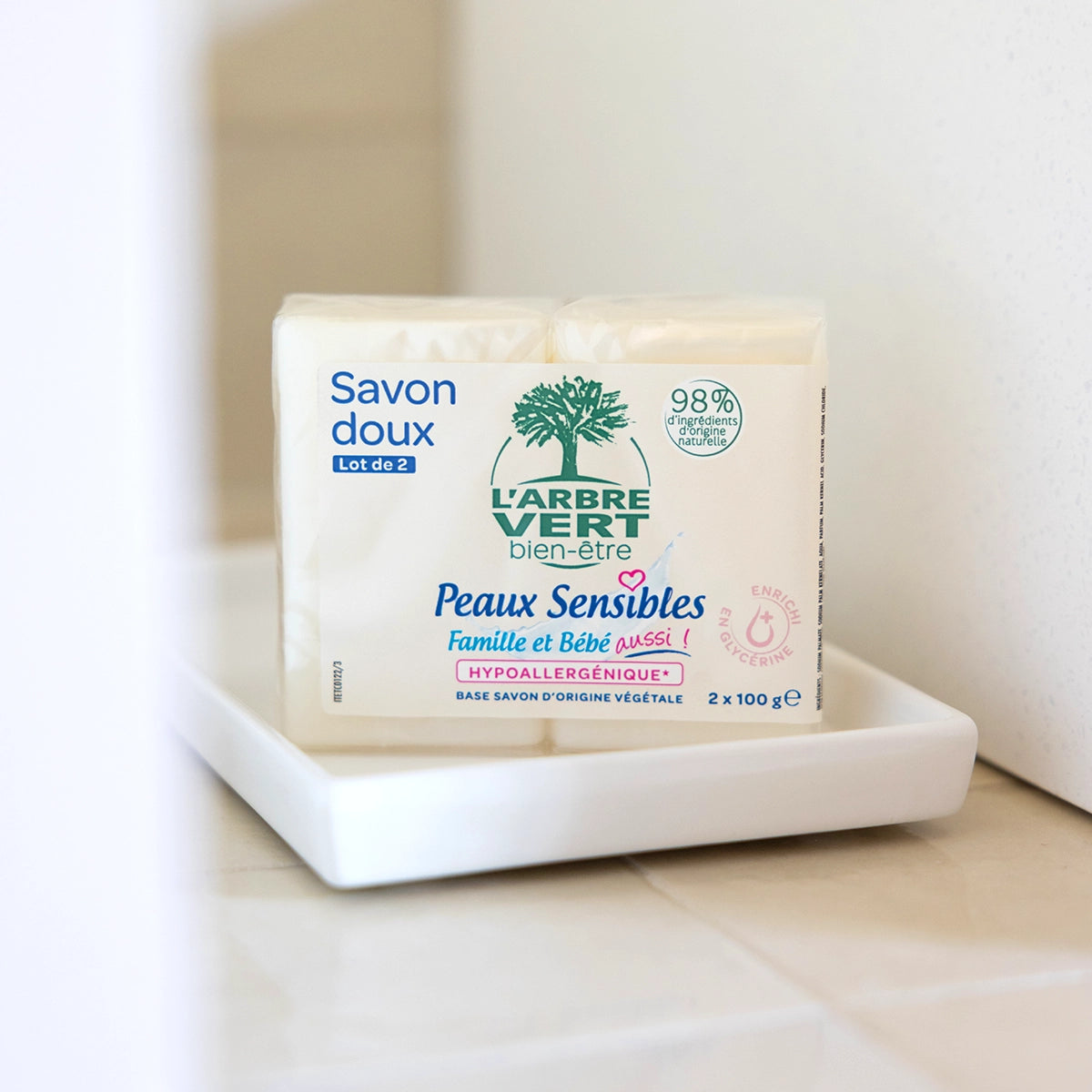 Savon doux Peaux sensibles 2 x 100 g