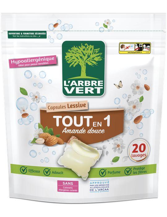 Capsules de lessive tout en 1 Amande douce