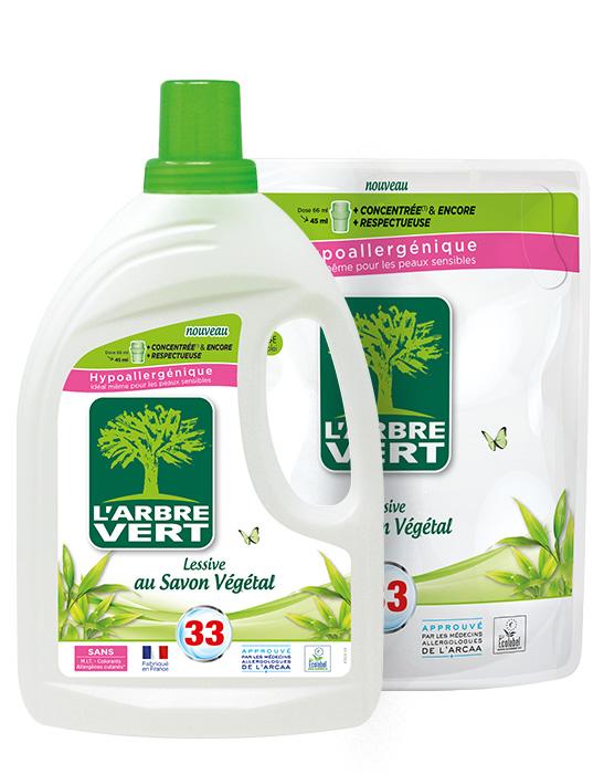 Lessive Liquide Et Sa Recharge Savon Vegetal L Arbre Vert