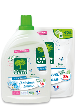 Lessive liquide Fraîcheur intense et sa recharge