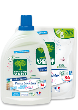 Lessive peaux sensibles et sa recharge