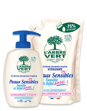 Crème lavante mains peaux sensibles