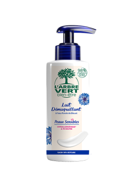 Lait démaquillant Peaux sensibles - eau florale de bleuet 