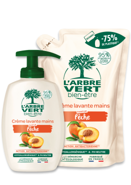 Crème lavante mains parfum pêche