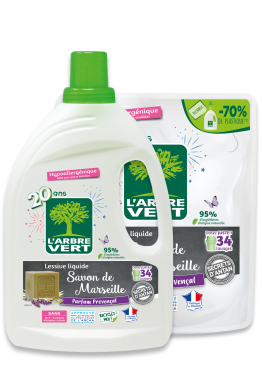 Lessive liquide Savon de Marseille et sa recharge