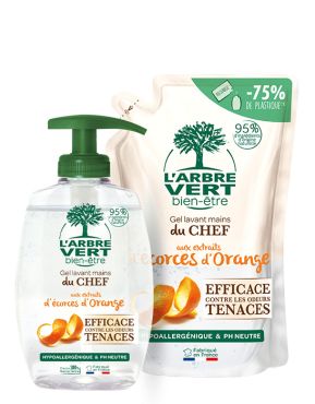 Gel lavant mains « du chef » contre les odeurs